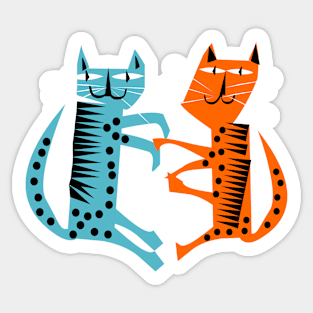 A Couple of Cool Cats, cool cat pattern Sticker